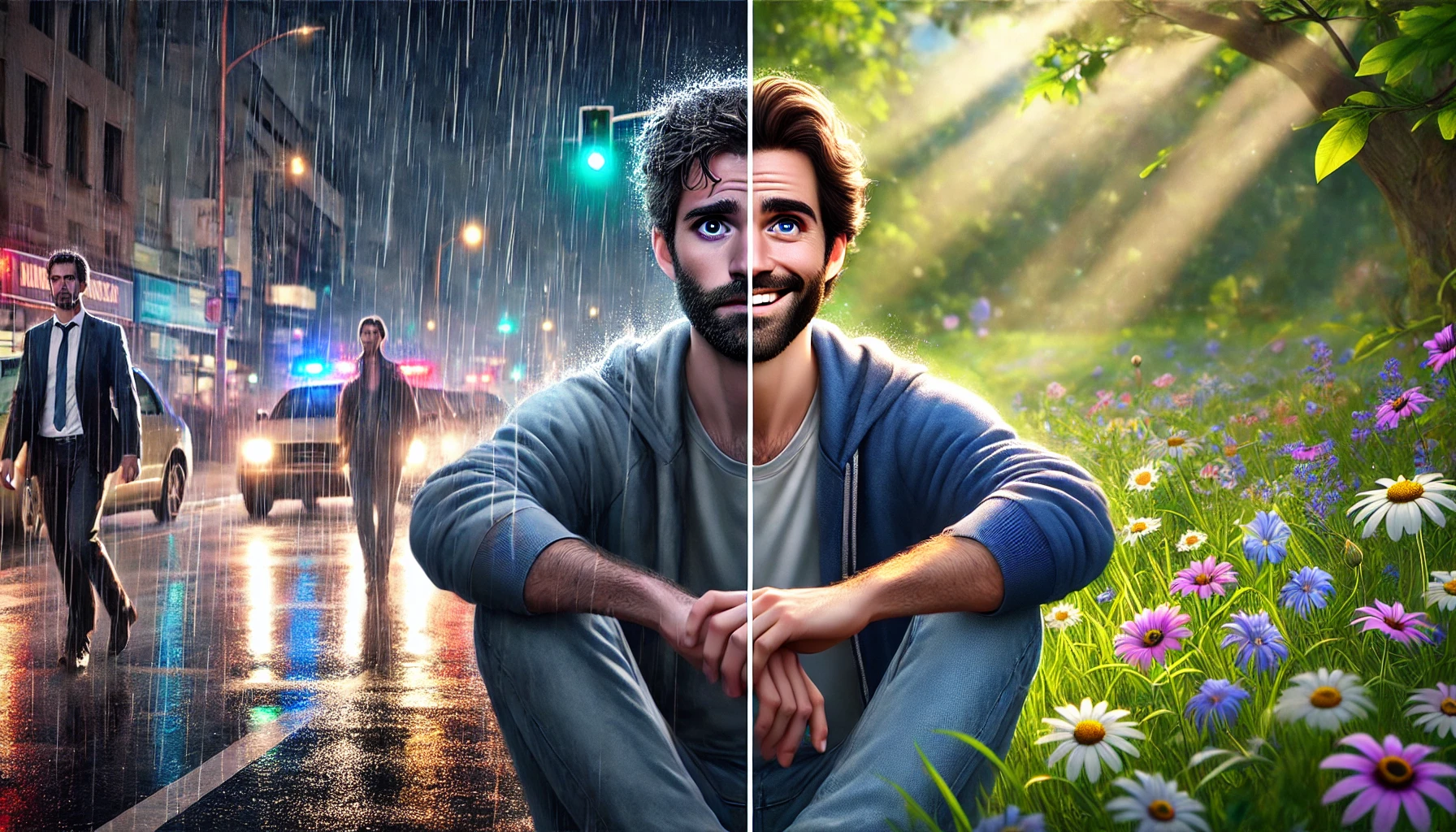 A split image Gilles Monnier , s sophrologie hypnose – technique psychocorporelle
