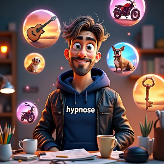 Personne atteinte de TDAH travaillant de manière productive dans un environnement stimulant.