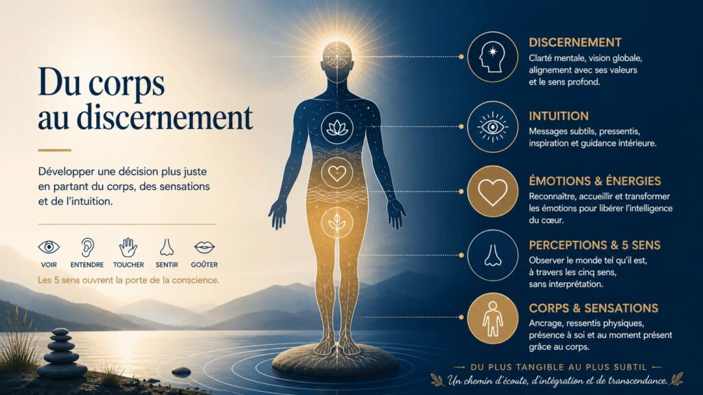 Illustration de l’intuition et du discernement à partir du corps et des sensations